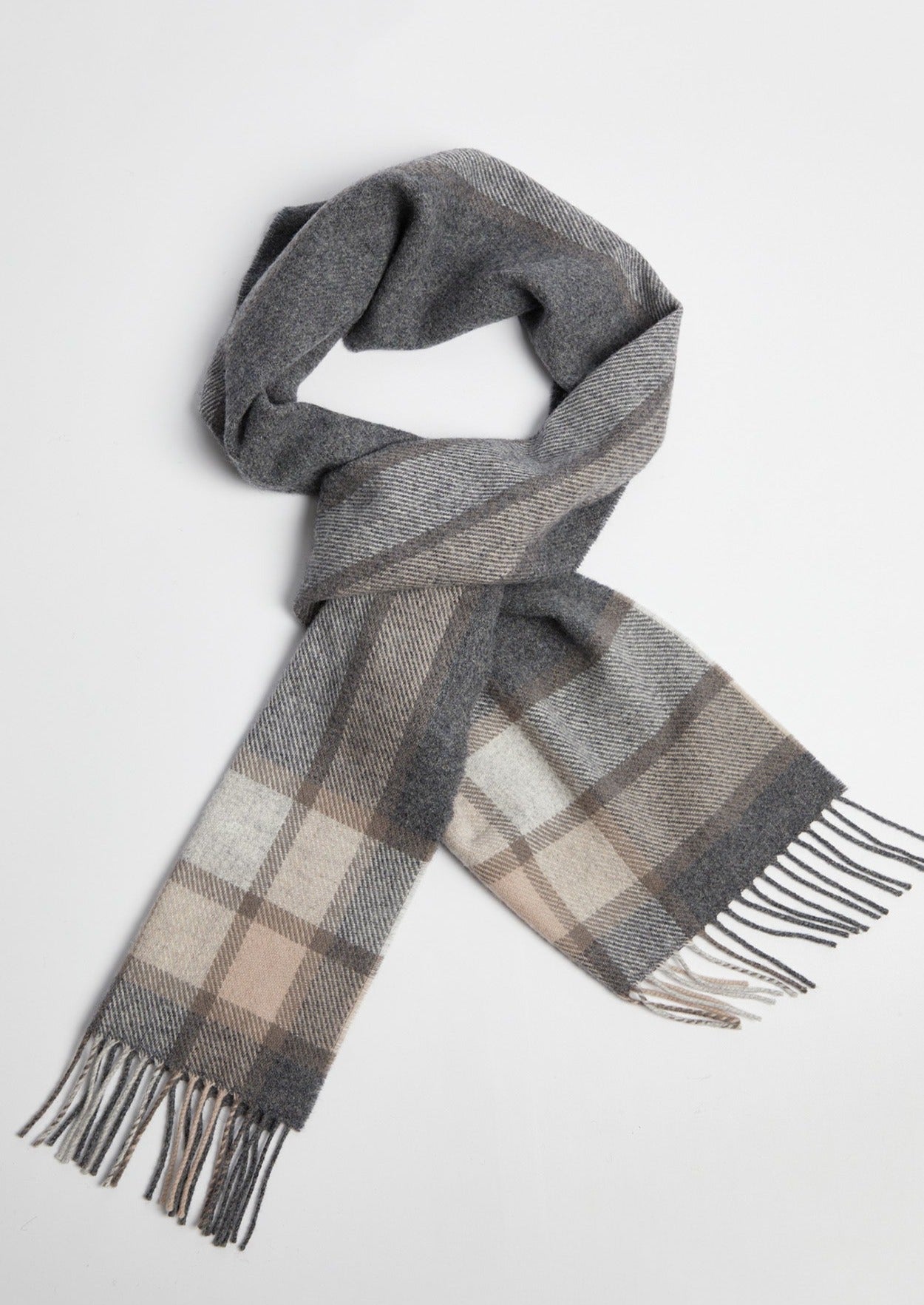 Foxford Grey Check Boarder Scarf