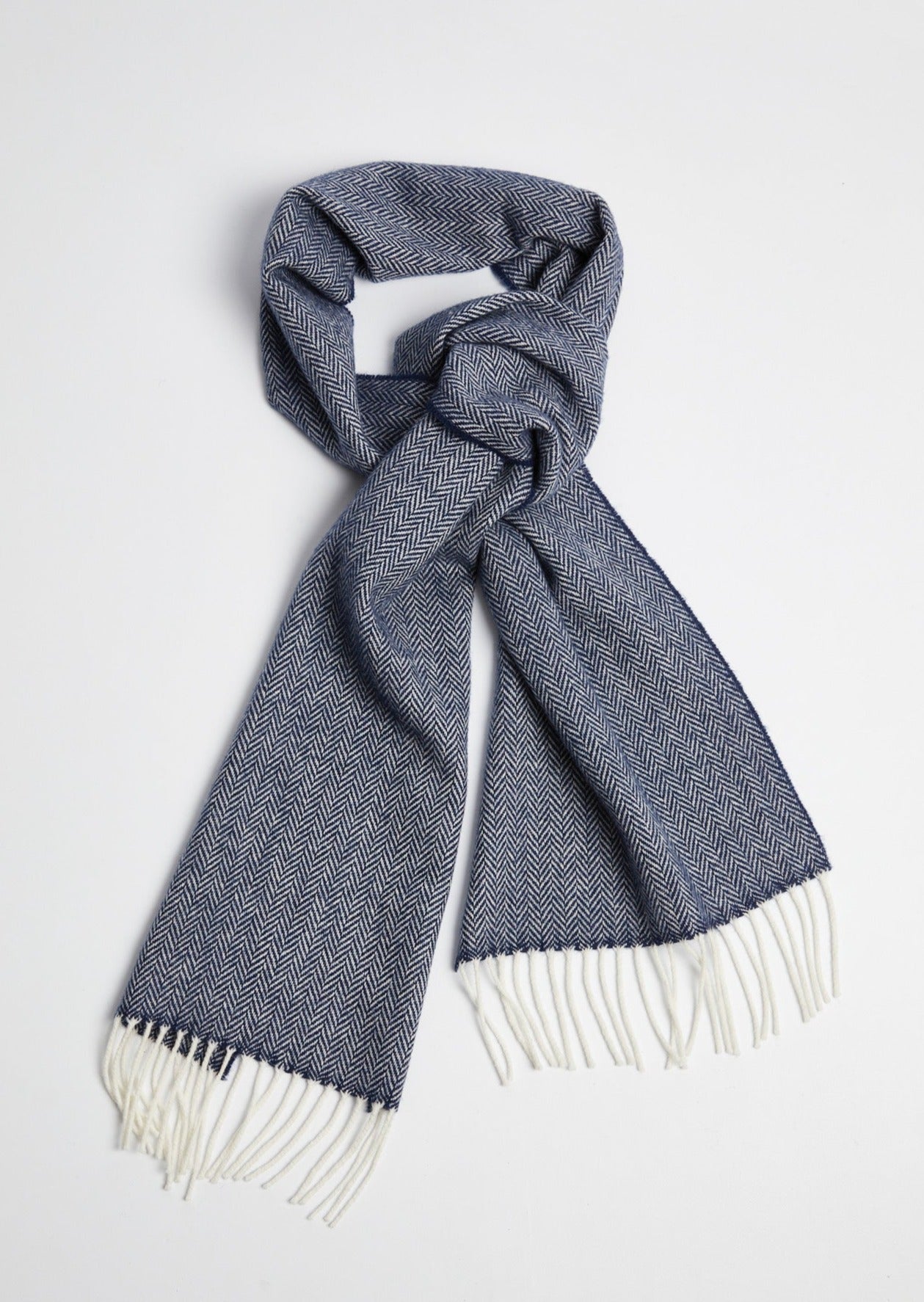 Foxford Navy Herringbone Scarf