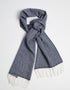 Foxford Lambswool Scarf | Navy Herringbone
