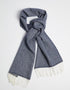 Foxford Lambswool Scarf | Navy Herringbone