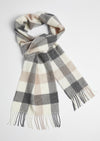 Foxford Neutral Block Check Scarf