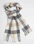 Foxford Lambswool Scarf | Neutral Block Check