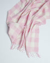 Foxford Pink Check Lambswool Baby Blanket