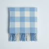 Foxford Blue Check Lambswool Baby Blanket