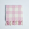 Foxford Pink Check Lambswool Baby Blanket