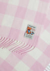 Foxford Pink Check Lambswool Baby Blanket