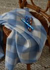 Foxford Blue Check Lambswool Baby Blanket