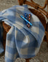 Foxford Blue Check Lambswool Baby Blanket