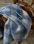 Foxford Blue Check Lambswool Baby Blanket