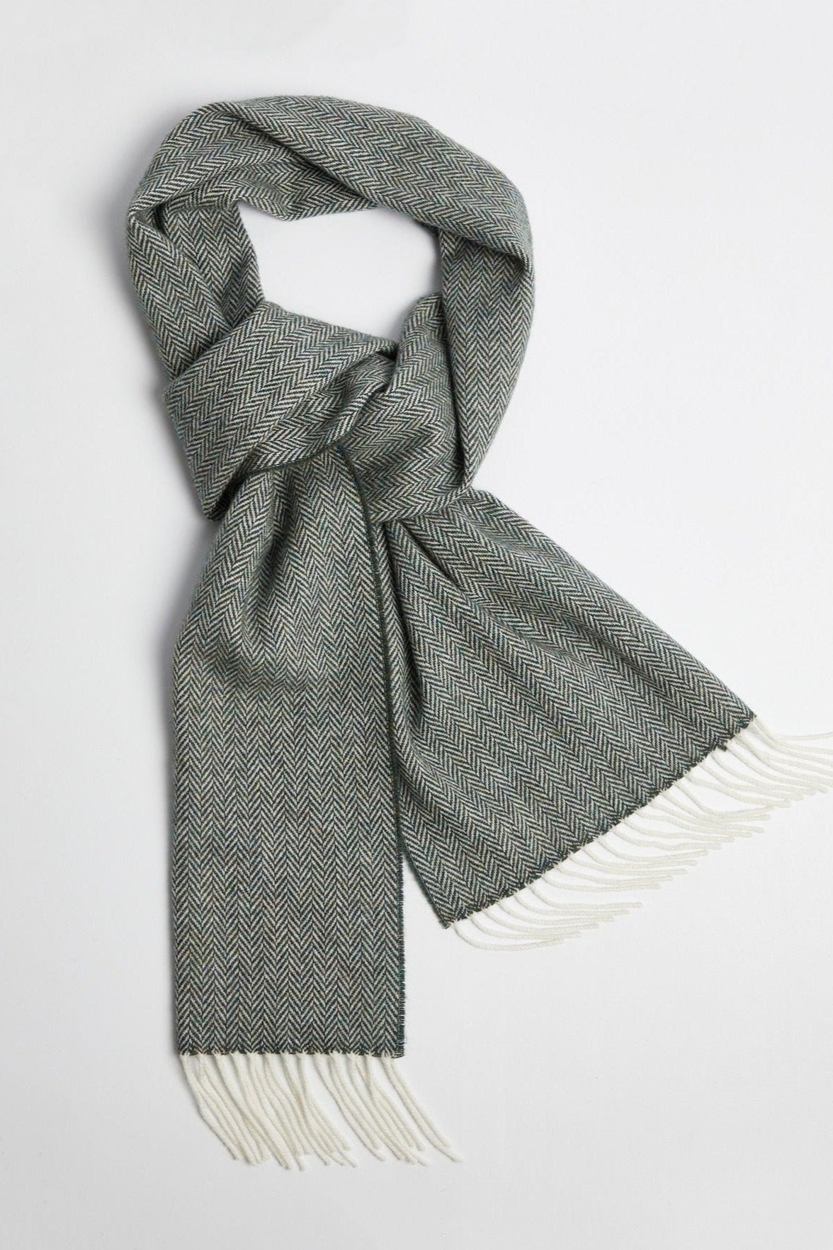 Foxford Mallard Green Herringbone Scarf