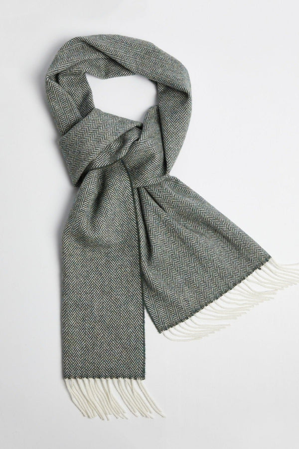 Foxford Mallard Green Herringbone Scarf