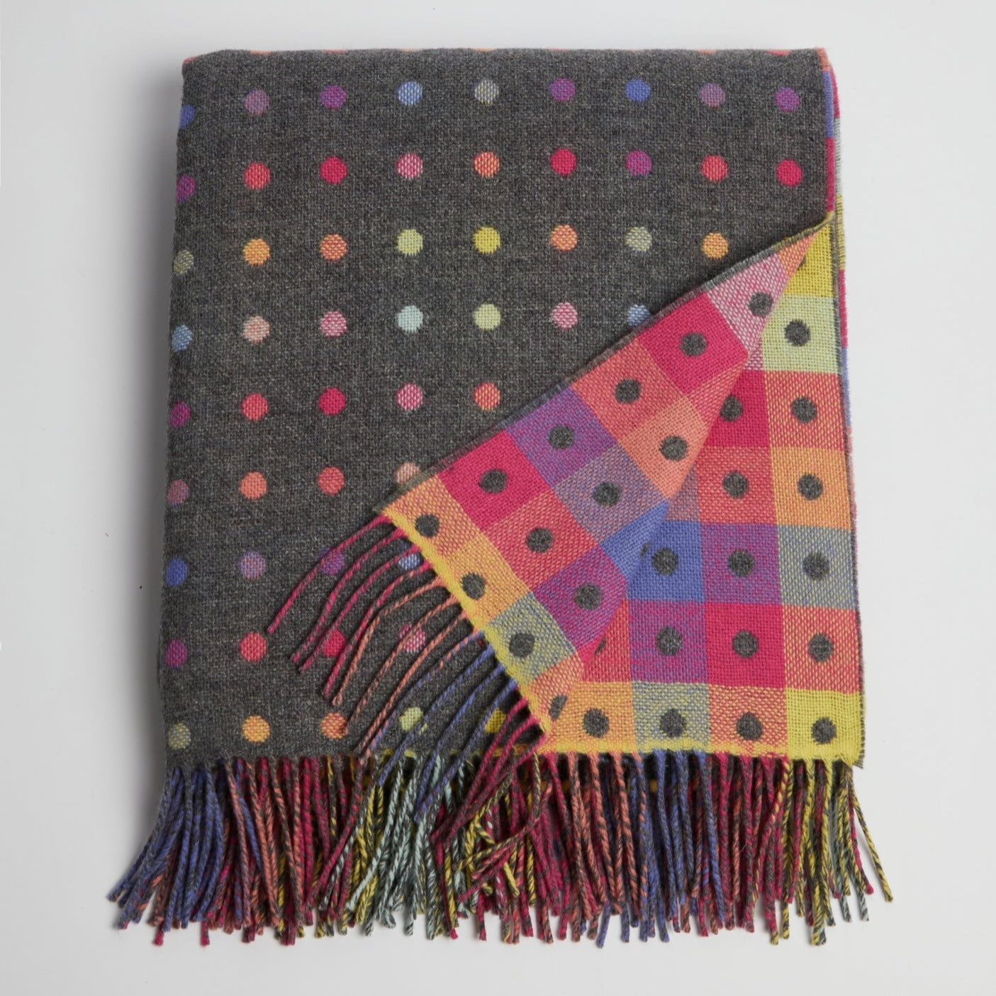 Foxford Grey Rainbow Throw