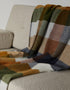Foxford Lambswool Throw | Grey Mustard Block