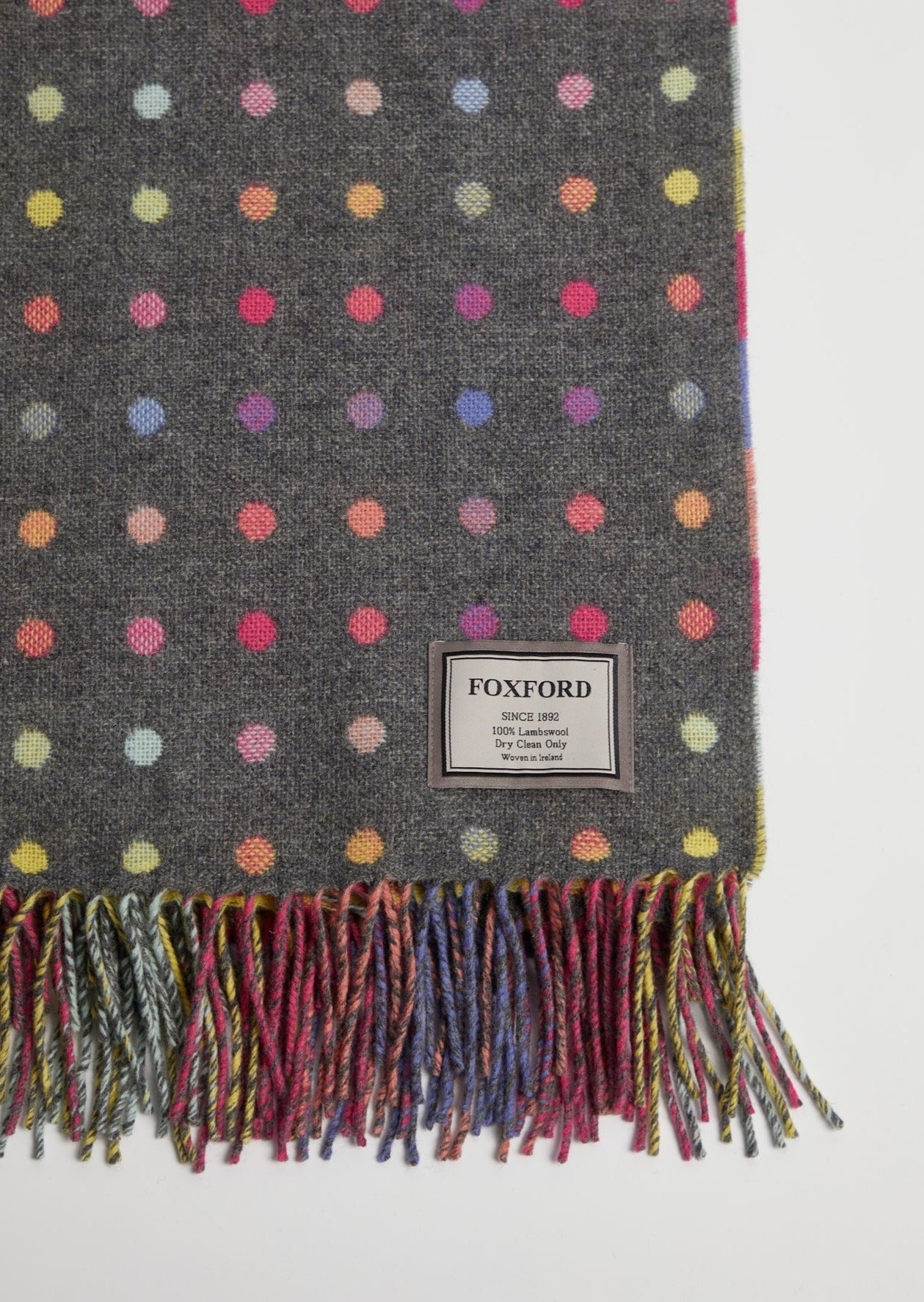Foxford Grey Rainbow Throw