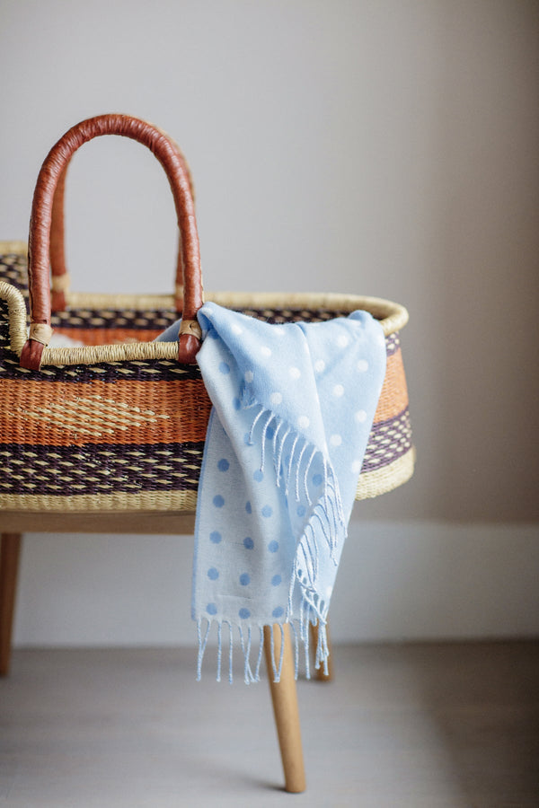 Foxford Blue Spot Baby Blanket