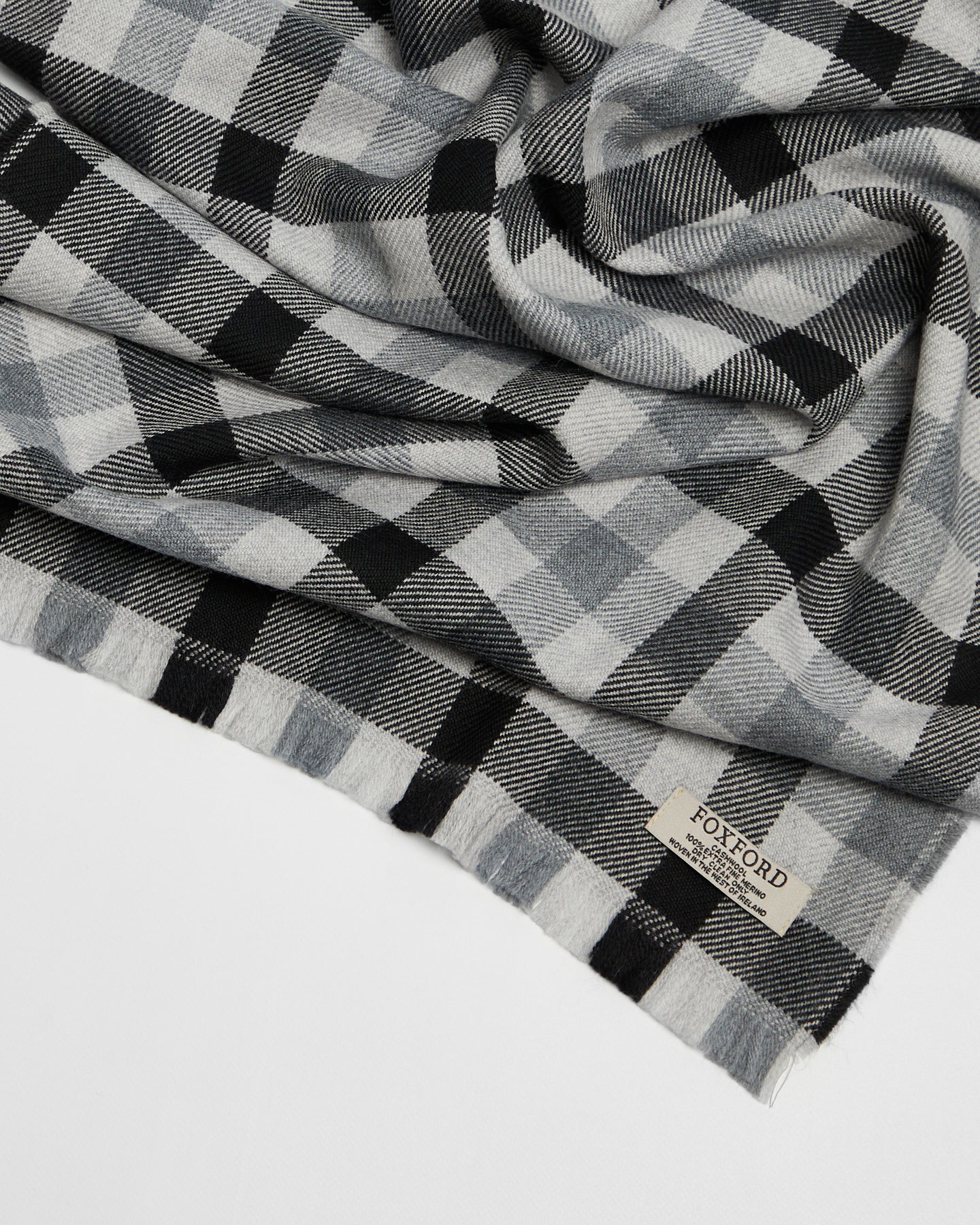 Foxford Check Merino Wool Giant Scarf