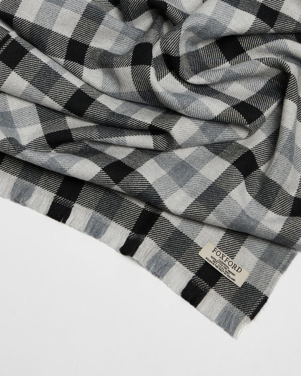 Foxford Check Merino Wool Giant Scarf