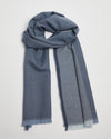 Foxford Denim Border Merino Wool Giant Scarf
