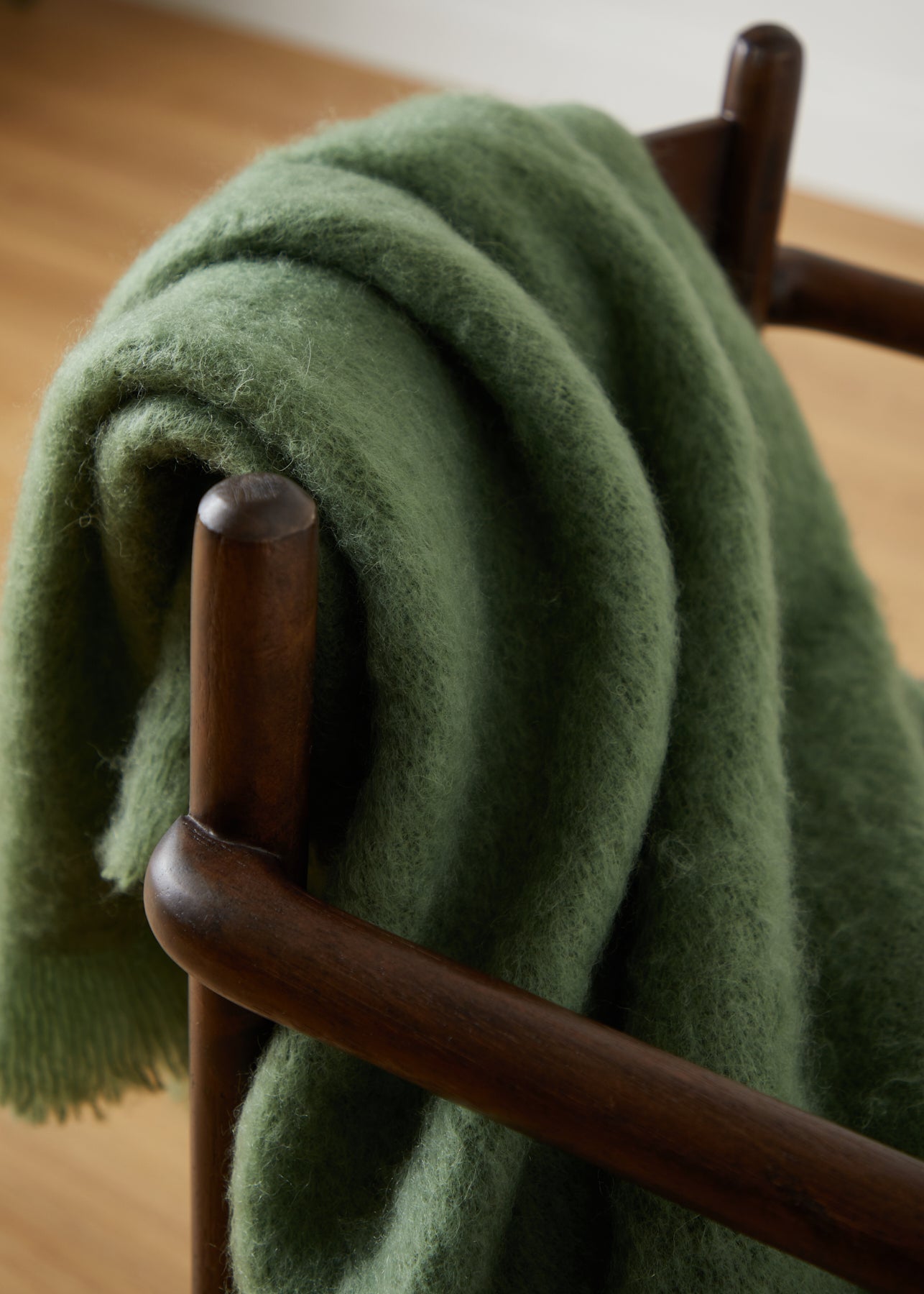 Foxford Dunloe Mohair Throw Sage Green