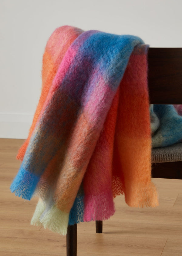 Foxford Colour Block Mohair Throw