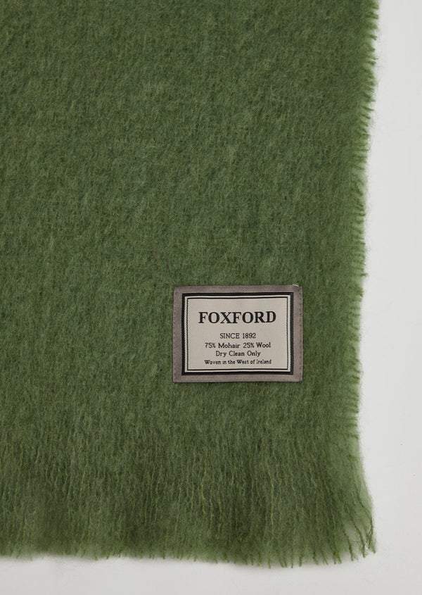 Foxford Dunloe Mohair Throw Sage Green