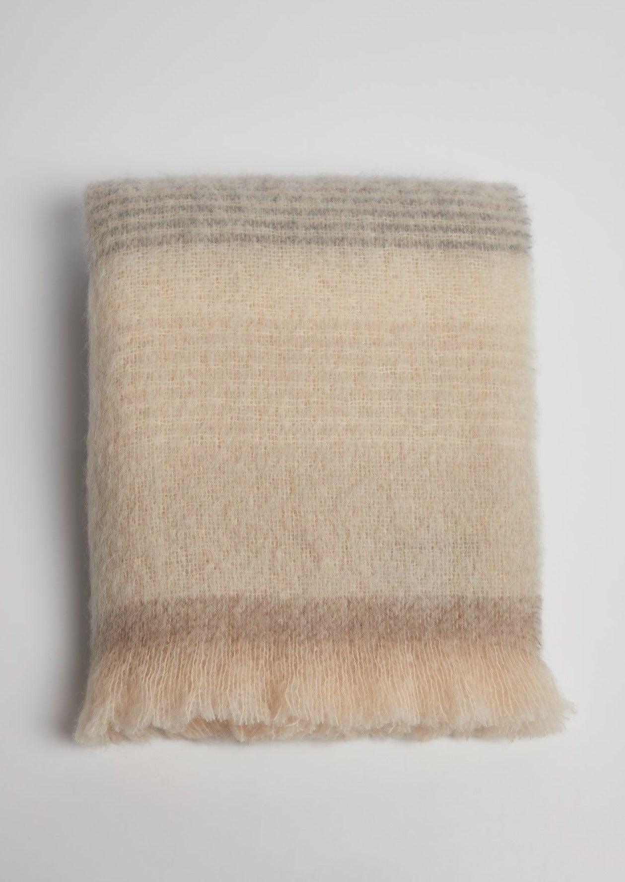 Foxford Gray Cream Mohair Blanket
