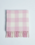 Foxford Pink Check Lambswool Baby Blanket