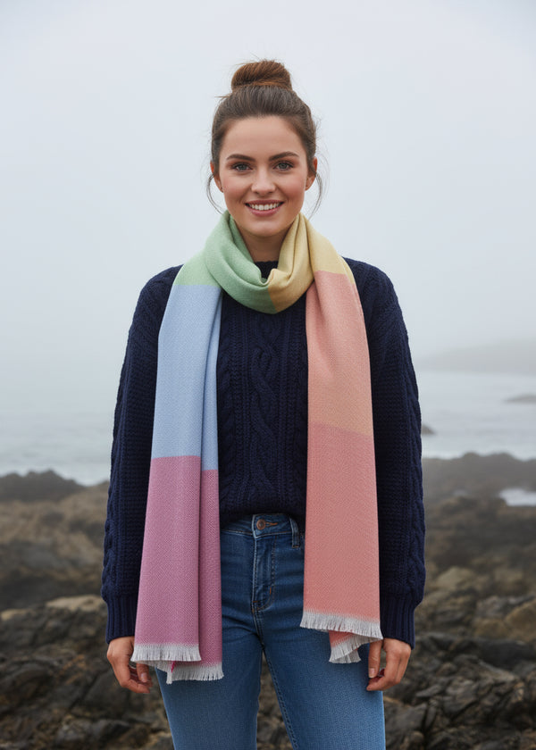 Foxford Rainbow Extra Fine Merino Giant Scarf