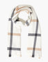 Foxford Giant Merino Scarf | White Neutral Stripe