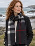 Foxford Black & Red Classic Extra-Fine Merino Scarf
