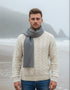 Foxford Lambswool Scarf | Grey Herringbone
