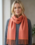 Foxford Lambswool Scarf | Papaya/Orange