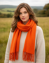 Foxford Lambswool Scarf | Paprika Orange