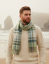 Foxford Lambswool Scarf | Turquoise & Cream Tartan