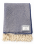 Foxford Merino Wool Throw | Camel/Dark Blue | Clearance