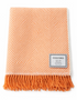 Foxford Merino Wool Throw | Coral/Champagne | Clearance