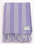Foxford Merino Wool Throw | Heather Purple Storm Stripe | Clearance