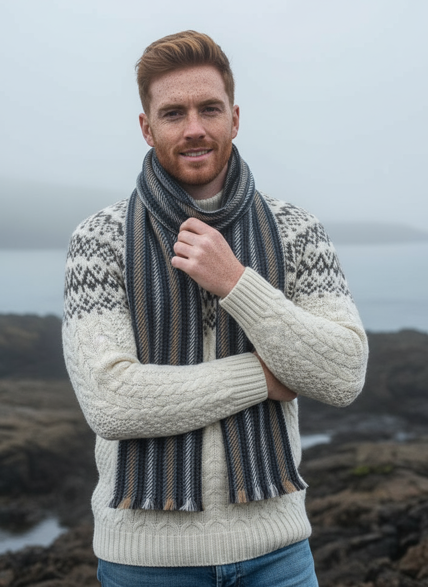 Mucros Donegal Scarf | Charcoal