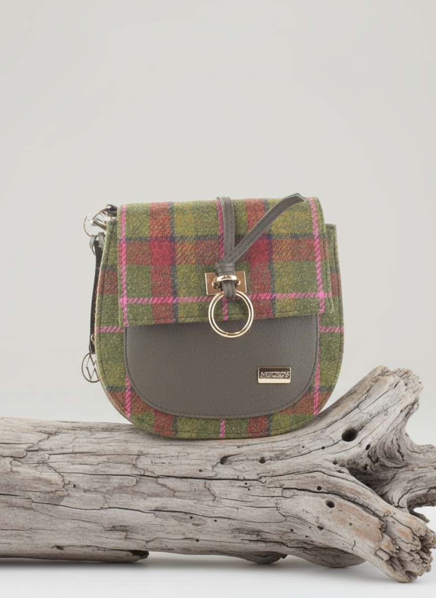 Mucros Grace Bag | Olive Pink Check