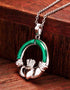 Green Malachite Sterling Silver Claddagh Pendant