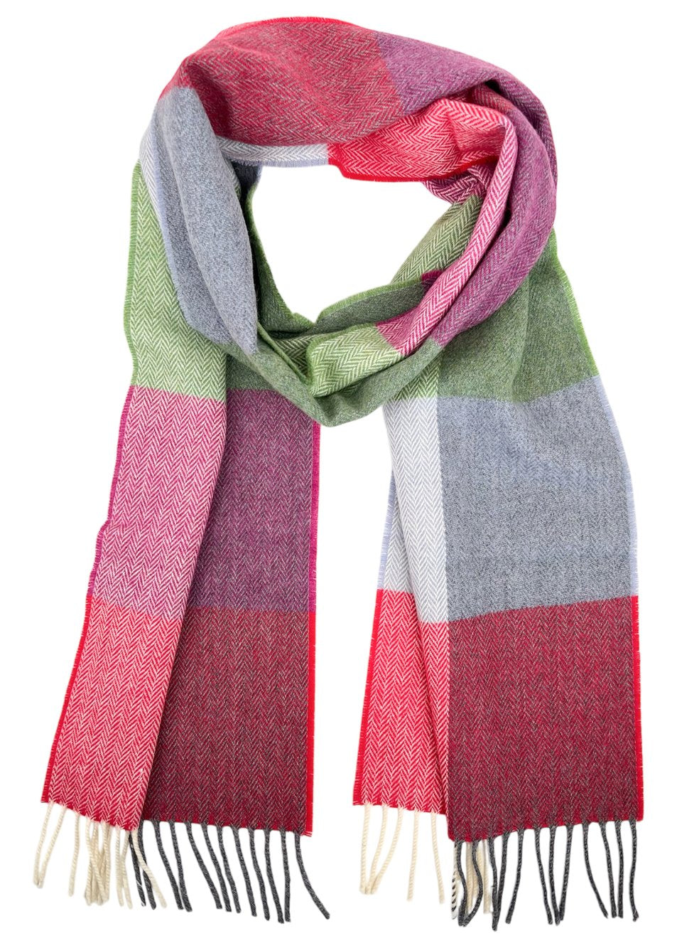 McNutt Lambswool Scarf | Green Smoke Check