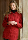 Aran Hooded Cardigan | Cherry