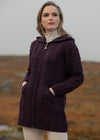 Aran Hooded Cardigan With Celtic Knot Zipper