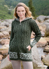 Celtic Jacquard Hooded Aran Cardigan