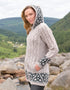 Celtic Jacquard Hooded Aran Cardigan | Oatmeal