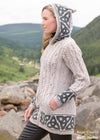 Celtic Jacquard Hooded Aran Cardigan