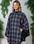 Mucros Half Zip Poncho | Charcoal Check