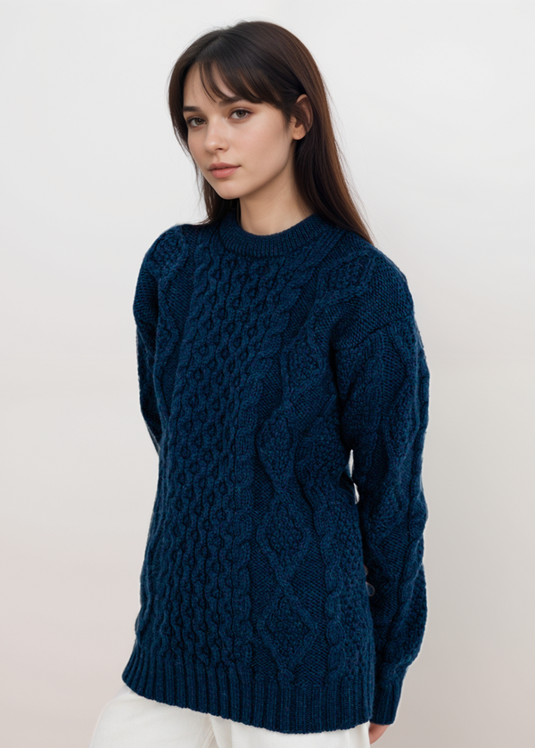 Heavy Weight Aran Fisherman Sweater | Black Watch