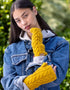 Erin Aran Cable Handwarmers | Sunflower