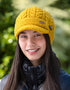 Erin Aran Cable Peak Hat | Sunflower